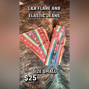 L&B elastic flare jeans